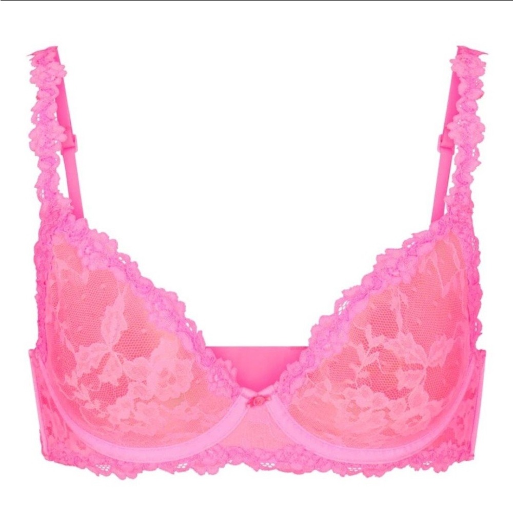 42DD SKIMS STRETCH LACE INTIMATES UNDERWIRE BRA IN PINK